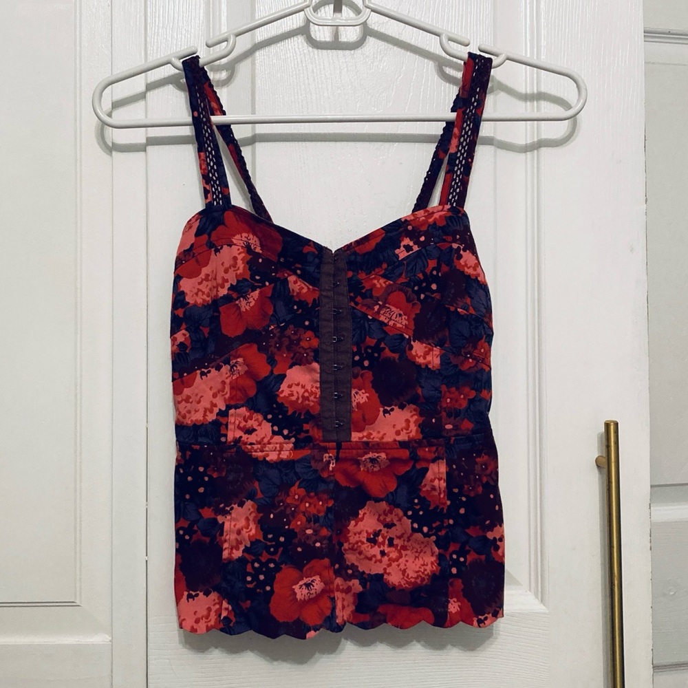 Free People Floral Bustier Tank